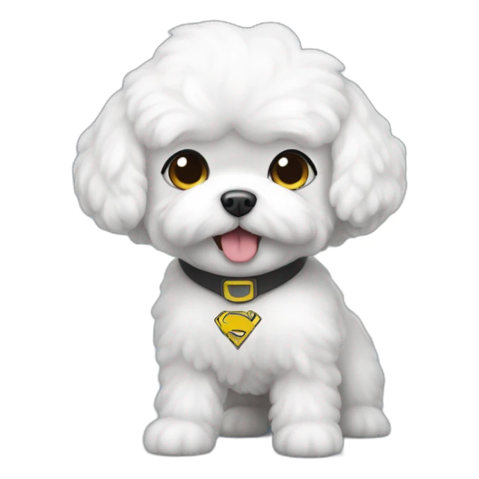 Bichon maltais blanc en super hero sticker