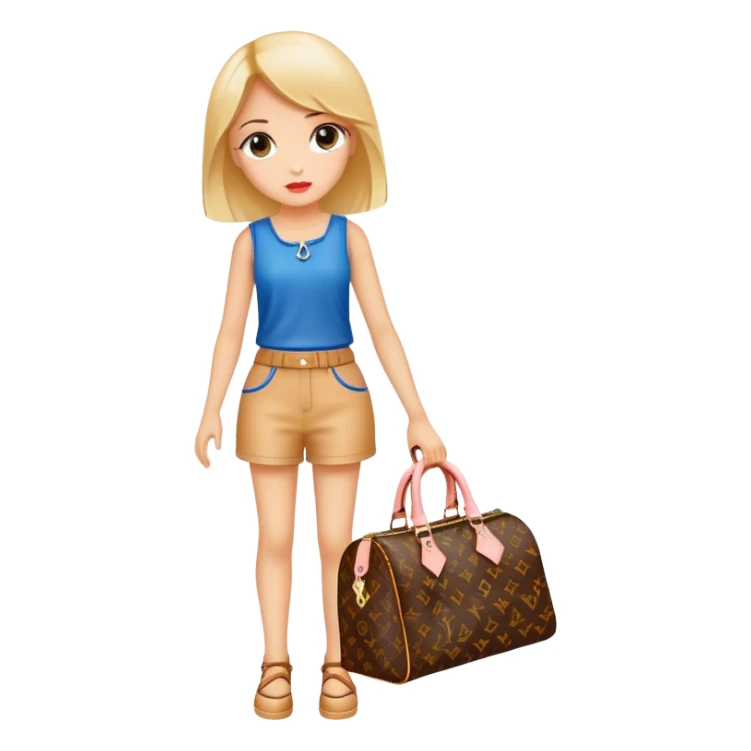 Girl with a Luis Vuitton bag sticker
