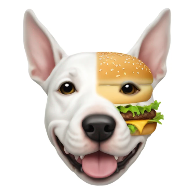 All white bull terrier cheeseburger  sticker