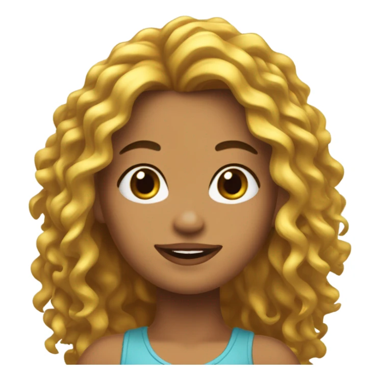 chica blanca con pelo largo rizado sticker