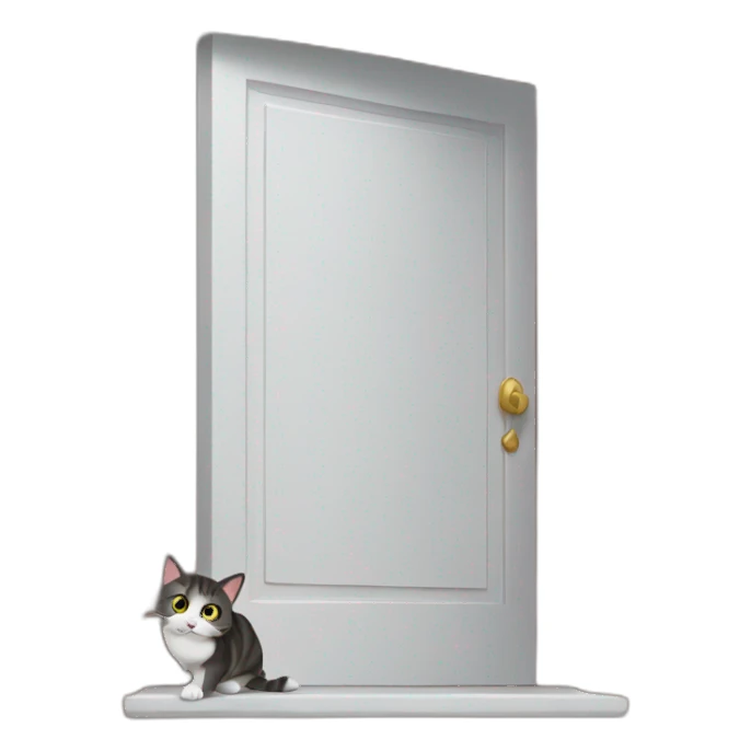 The cat broke the front door sticker