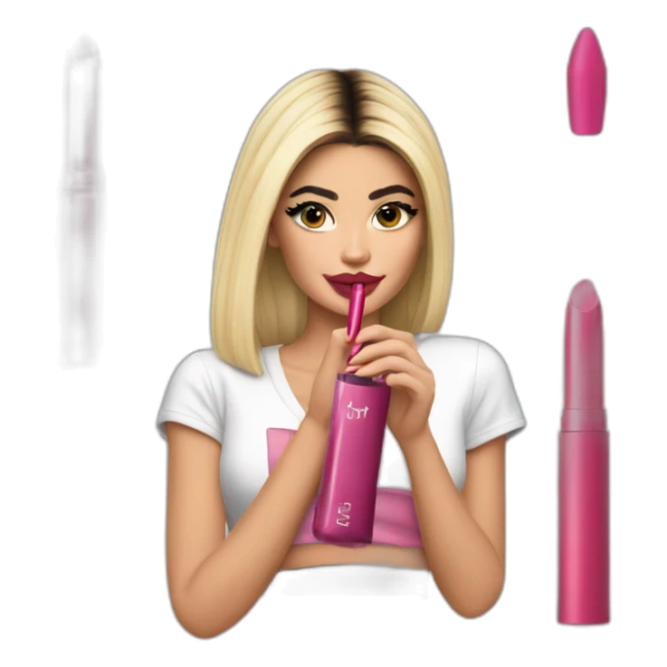 Kylie Jenner holding her lipstick sticker