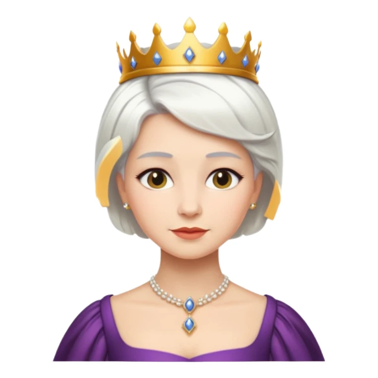 short white hair queen sticker