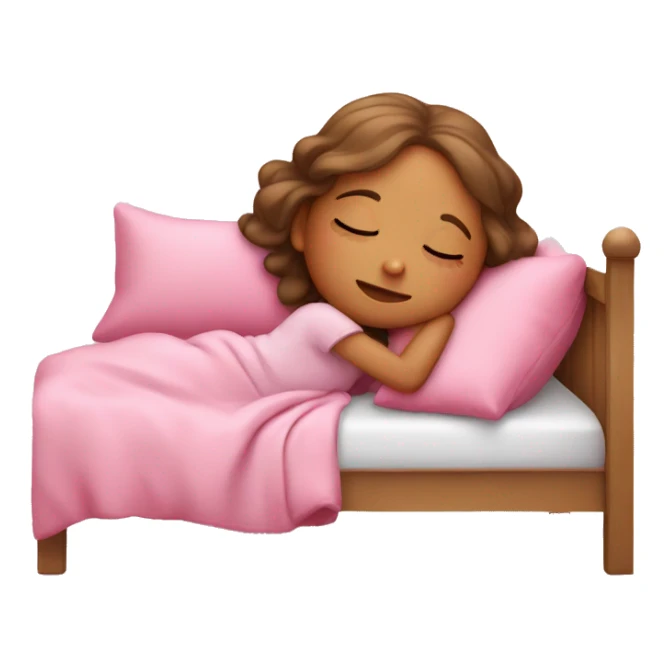 cute girl sleeping pink bed sticker