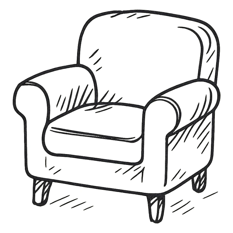 white cozy chair sticker