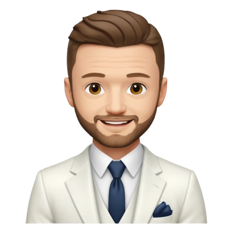 Justin Timberlake with white suit sticker