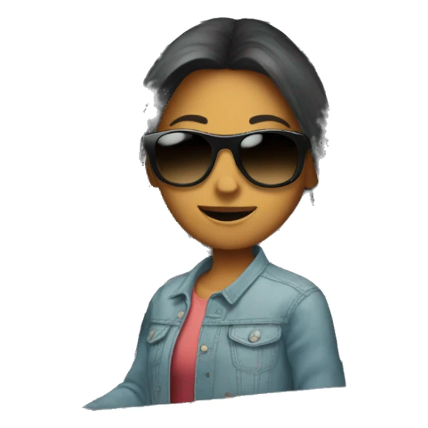 girl in car with sunglasses sticker