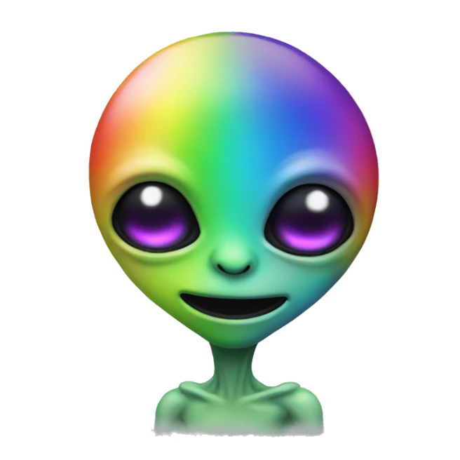Rainbow alien sticker