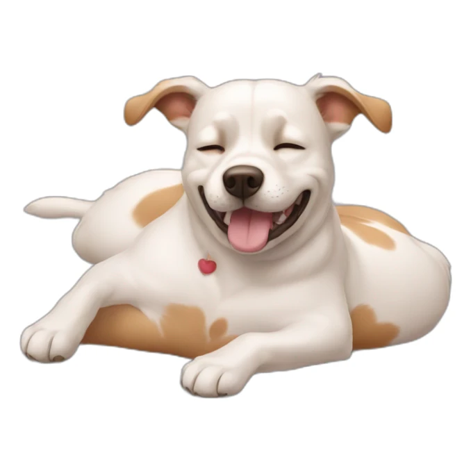the dog is happy lying on his back sticker