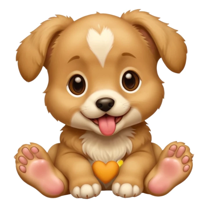 Puppy licking feet sticker