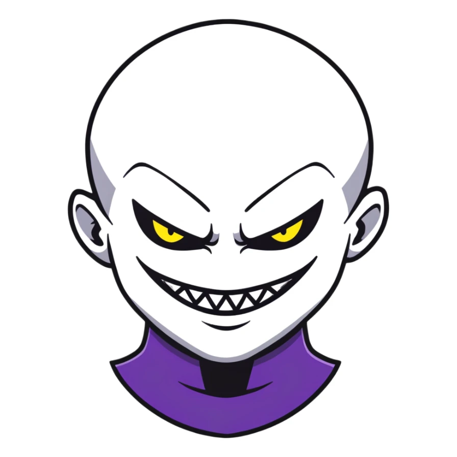 Anime villain with evil smile sticker
