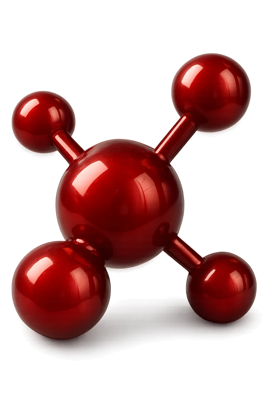 molecola chimica rossa 3d sticker