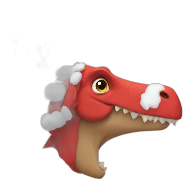 dinosaur santa upper body wearing red scarf sticker