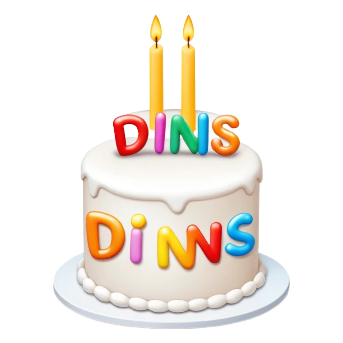Um bolo de aniversário com o nome "Dinis"  sticker