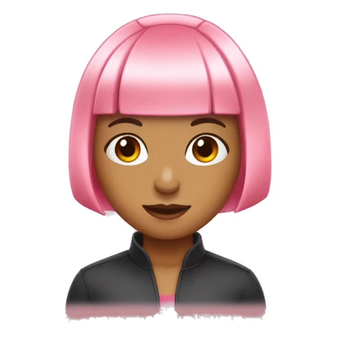 Short pink bob with bangs sticker