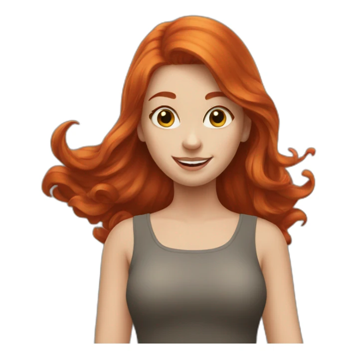 Redhead girl dance sticker