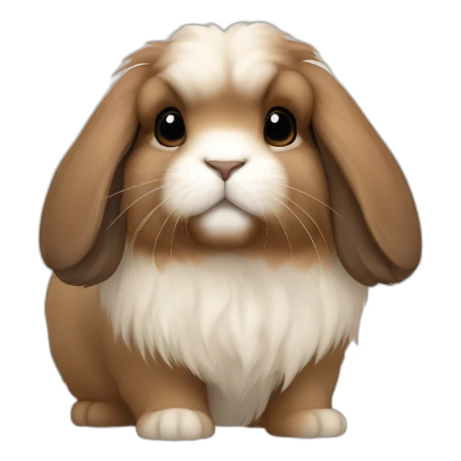 Brown lionhead holland lop sticker