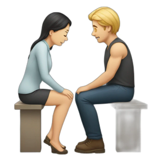 Man on knee facing  woman sticker