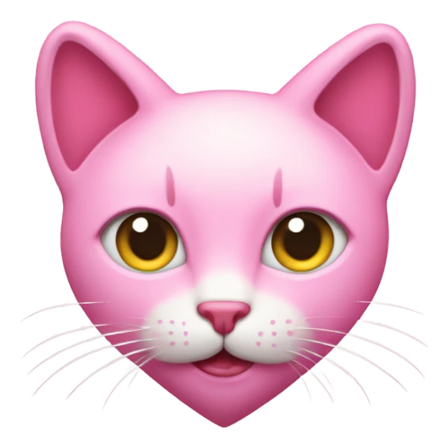 Pink heart wijt a cat sticker