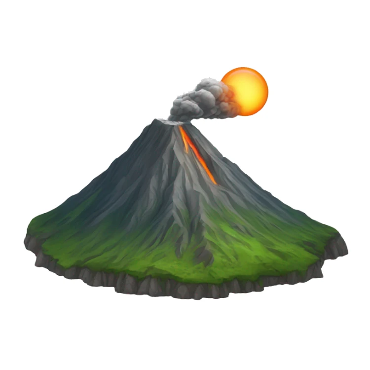 Une montagne en eruption sticker