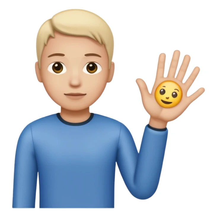person holding hands with android, emoji style, simple background sticker