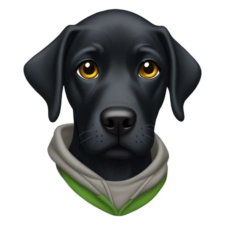 Black Labrador with raiders hoodie sticker