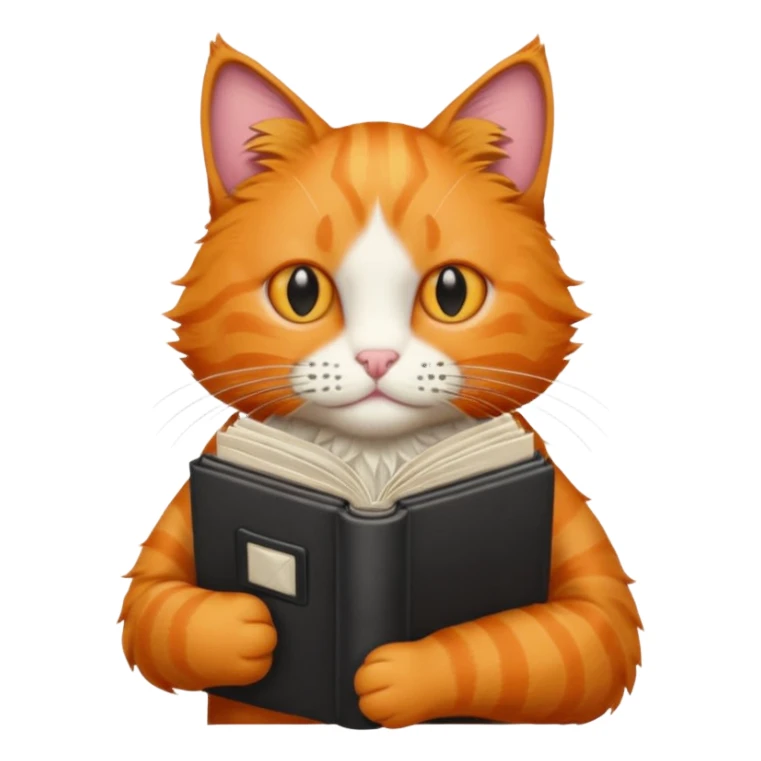 orange cat holding a nate mac album sticker