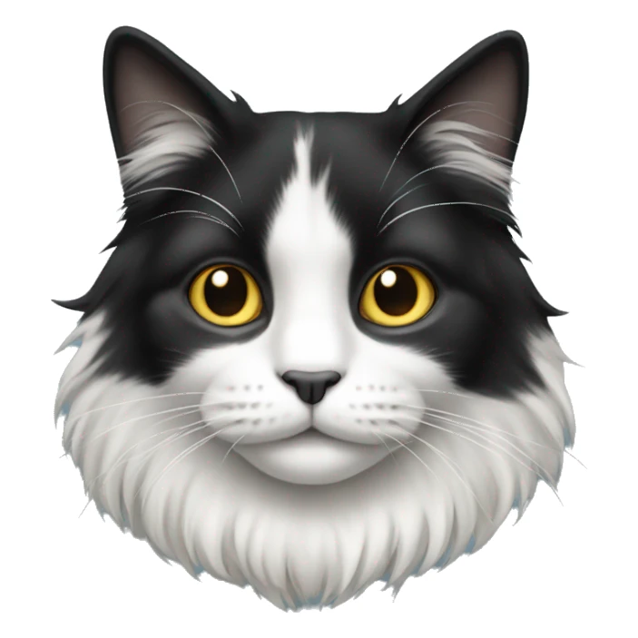 Black and white long haired cat sticker