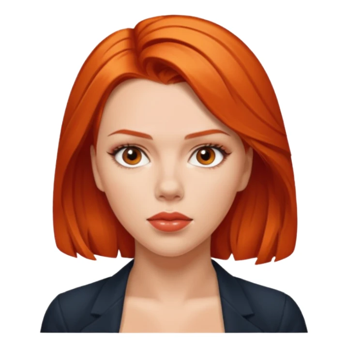 scarlett johansson, orange red sticker