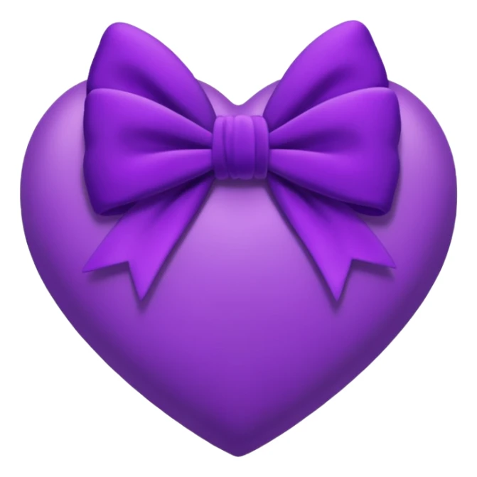 heart with a velvet bow, purple sticker