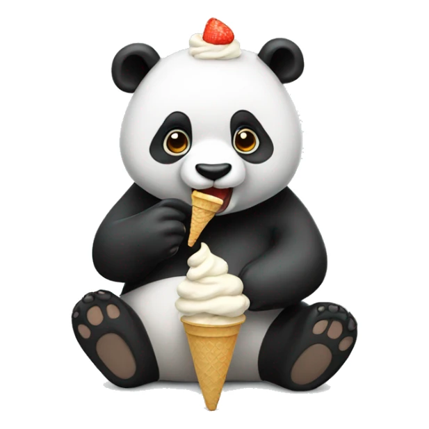Panda eating ice cream sticker