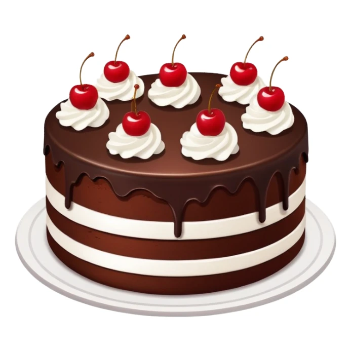 Black Forest cake with chocolate, cherries, and whipped cream sticker