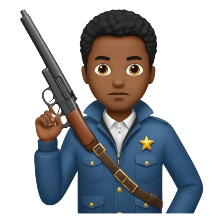 Black guy with shiesty and gun sticker