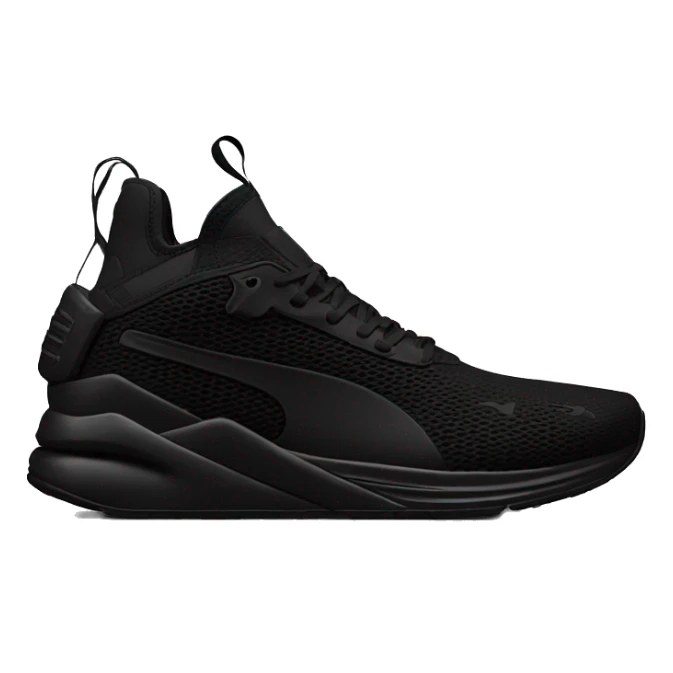 all black puma running shoes black black black sticker