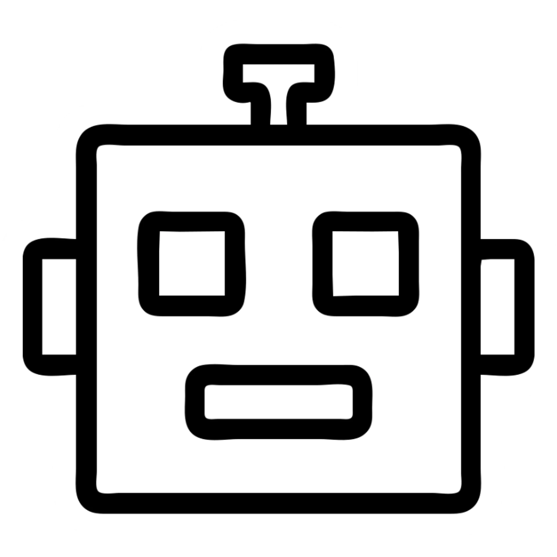 minecraft-like robotic face sticker