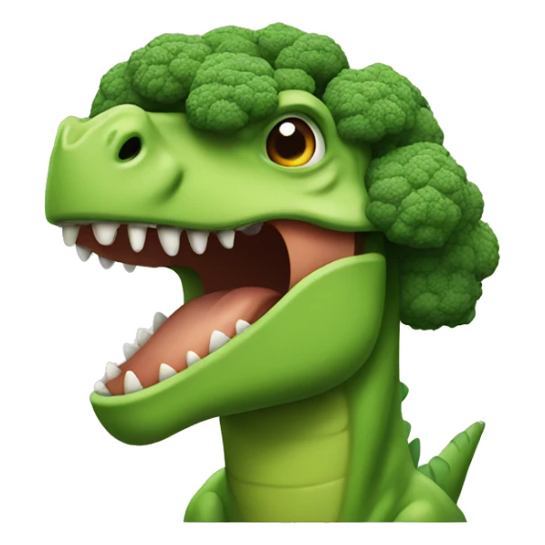 dinosaur with broccoli hair sticker