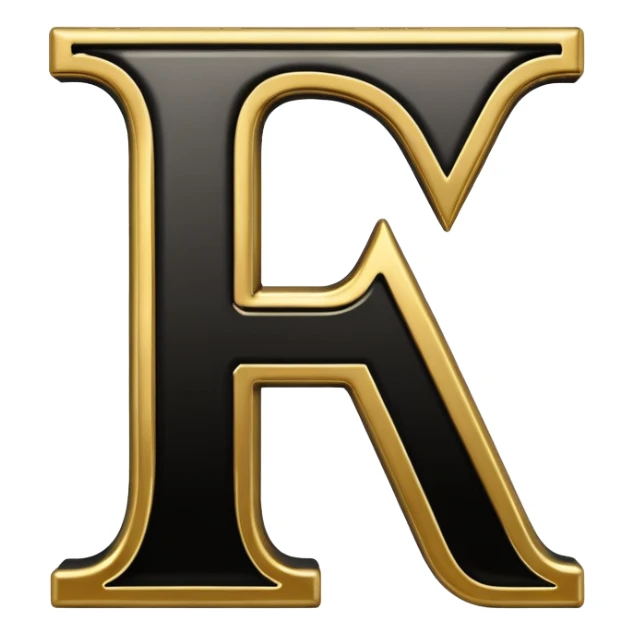 letter H in black and gold sticker