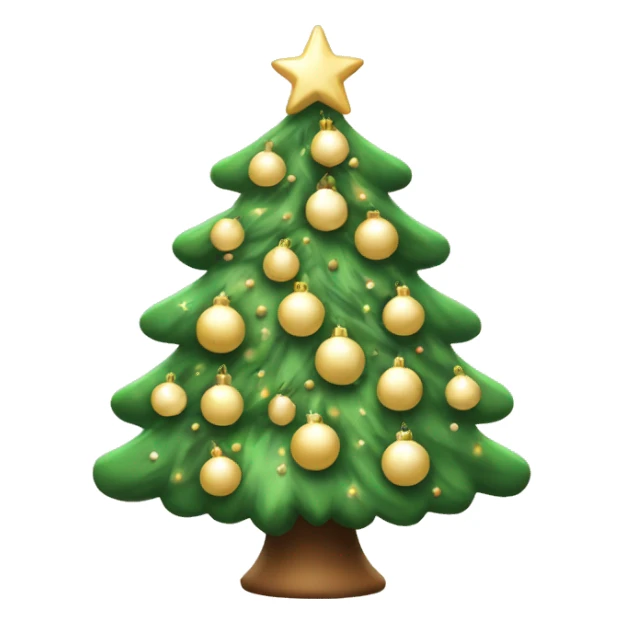 Aesthetic Christmas tree with cream decorations sticker