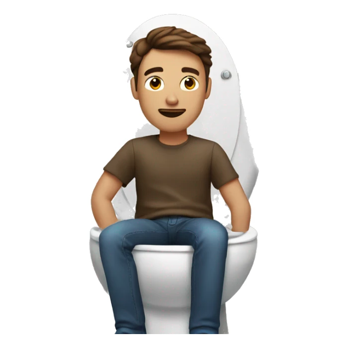 Brown haired man in a toilet sticker