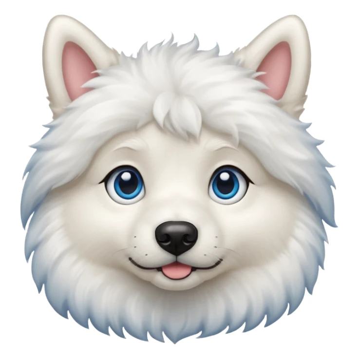 big blue eyed white dog sticker