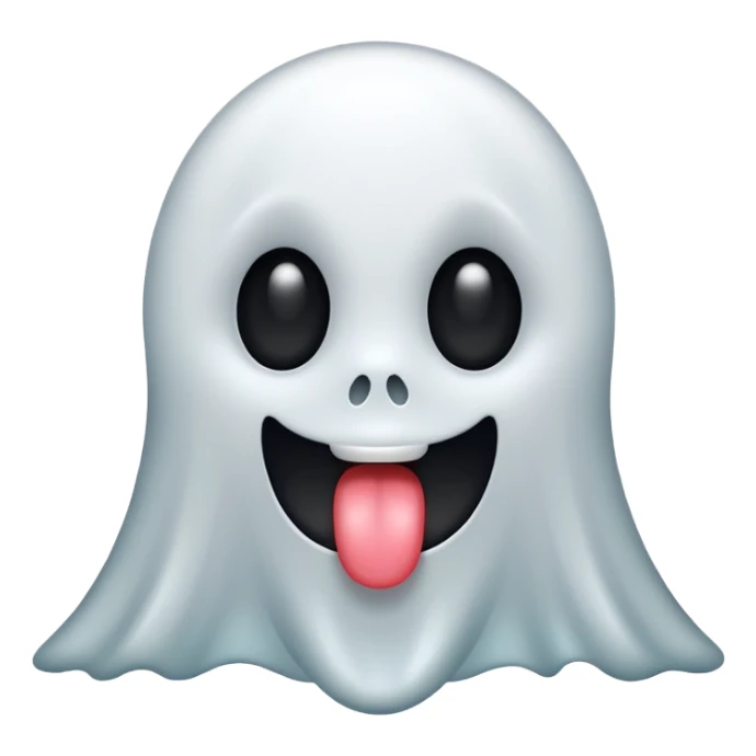 Ghost sticking its tongue out  sticker