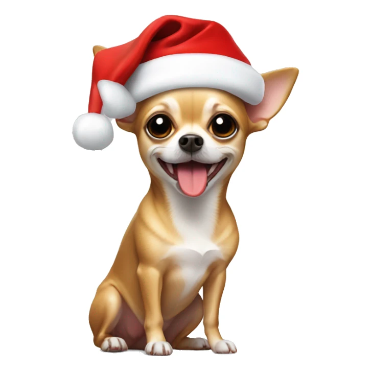 Chihuahua with santa Claus hat sticker