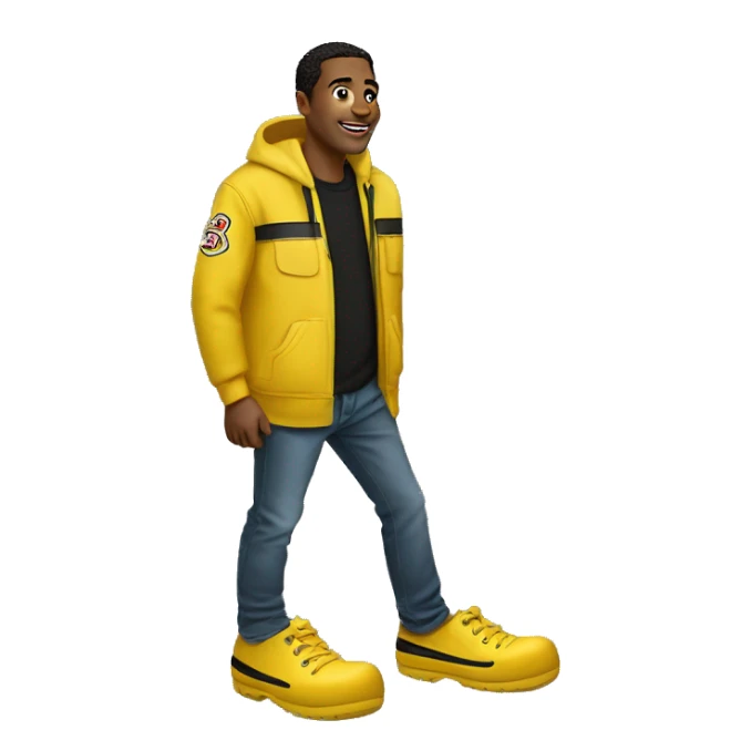 D’ Adrian Harding wearing yellow and black crocs sticker