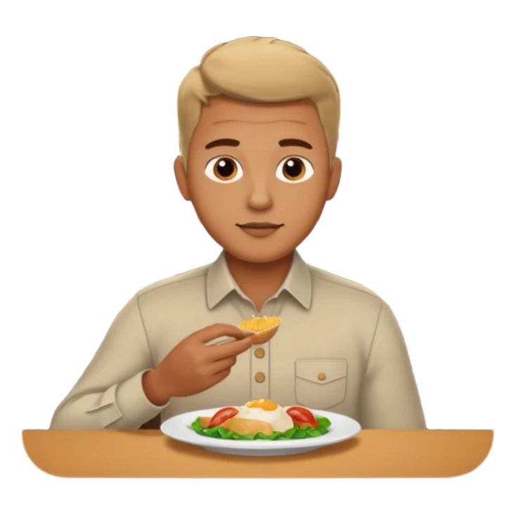 1 man eating at restaruant sticker