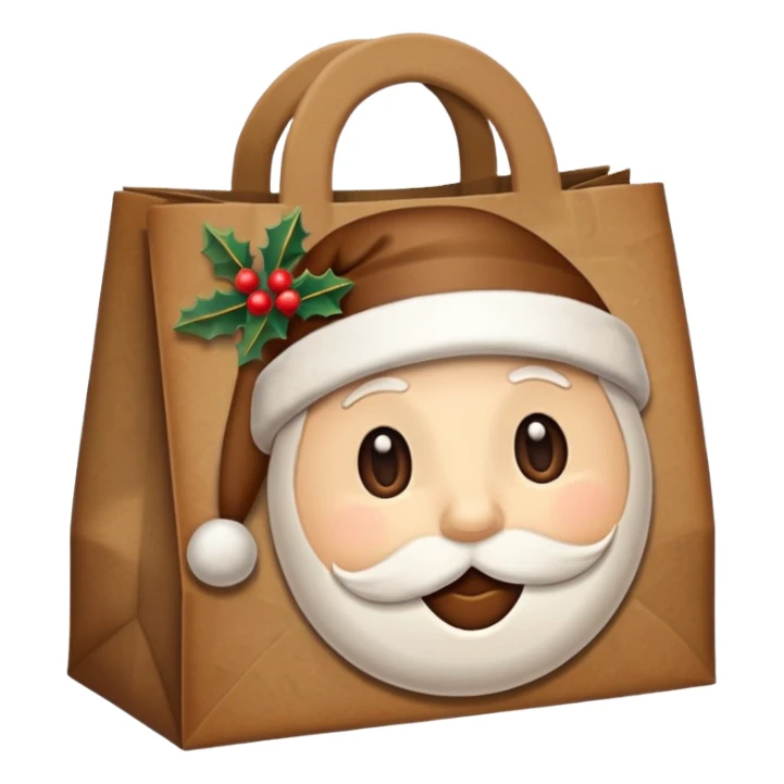 christmas paper lunch bag sticker