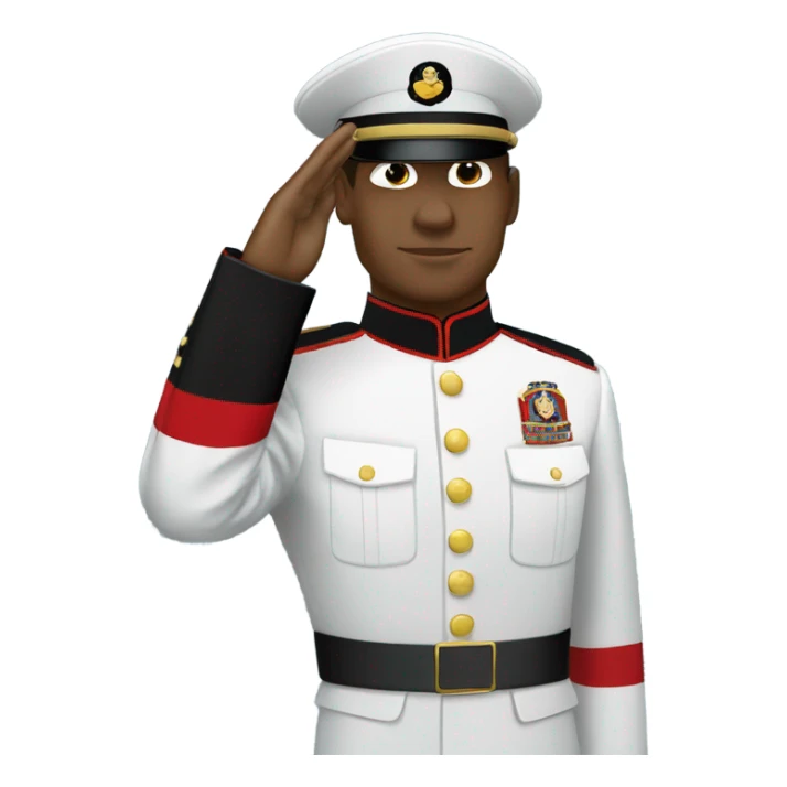 Marine Corp officer saluting sticker