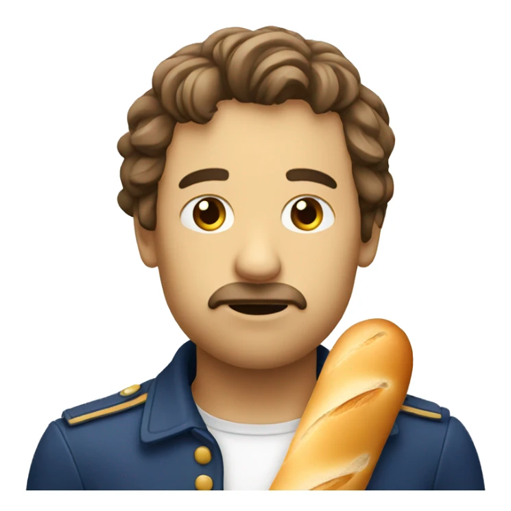 Sad french face holding baguette sticker