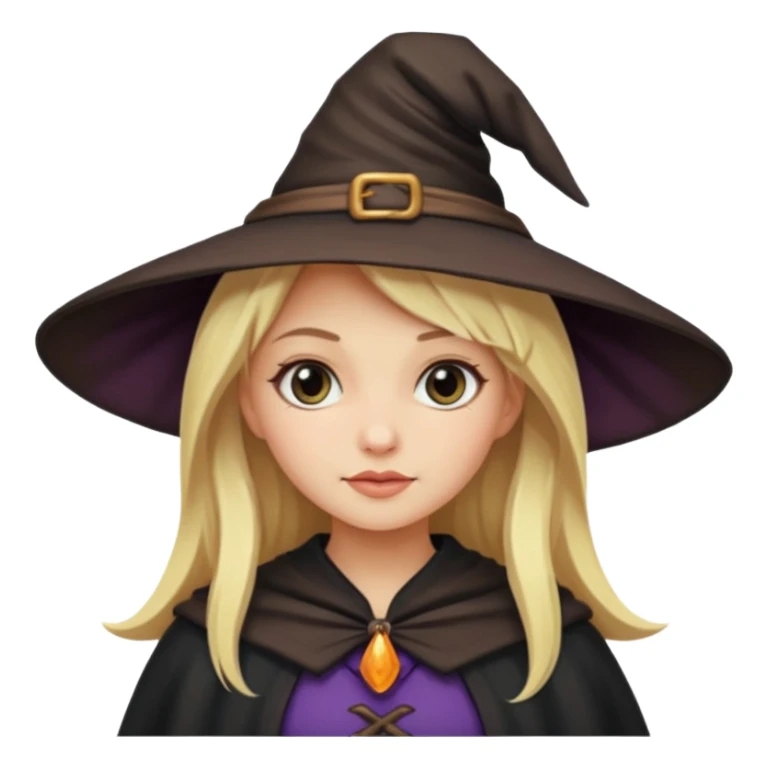Blonde girl dressed like a witch  sticker
