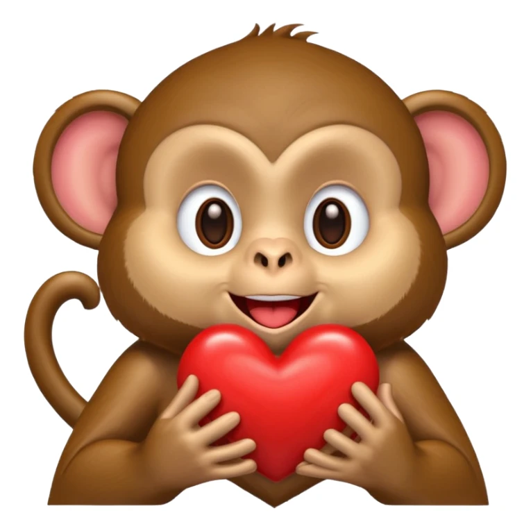 קוף שולח נשיקה על לב אדום באמצע שלו sticker