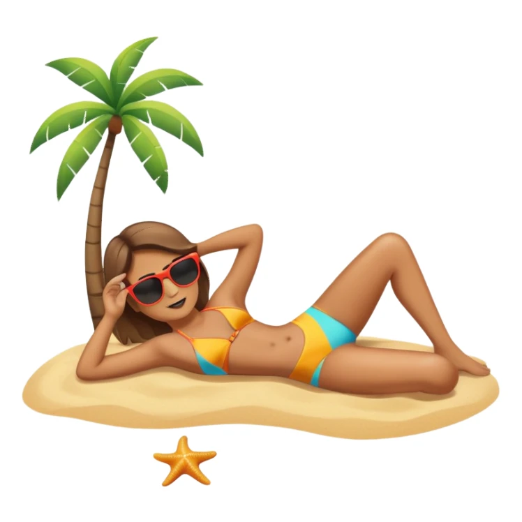 Laying on beach sticker